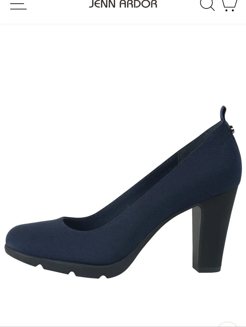 NWOT Jenn Ardor Navy Round-Toe High Heels Chunky  Pumps Sz 6